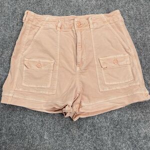 American Eagle 90s Boyfriend Shorts Size 8 Highest Rise Stretch Pockets Peach